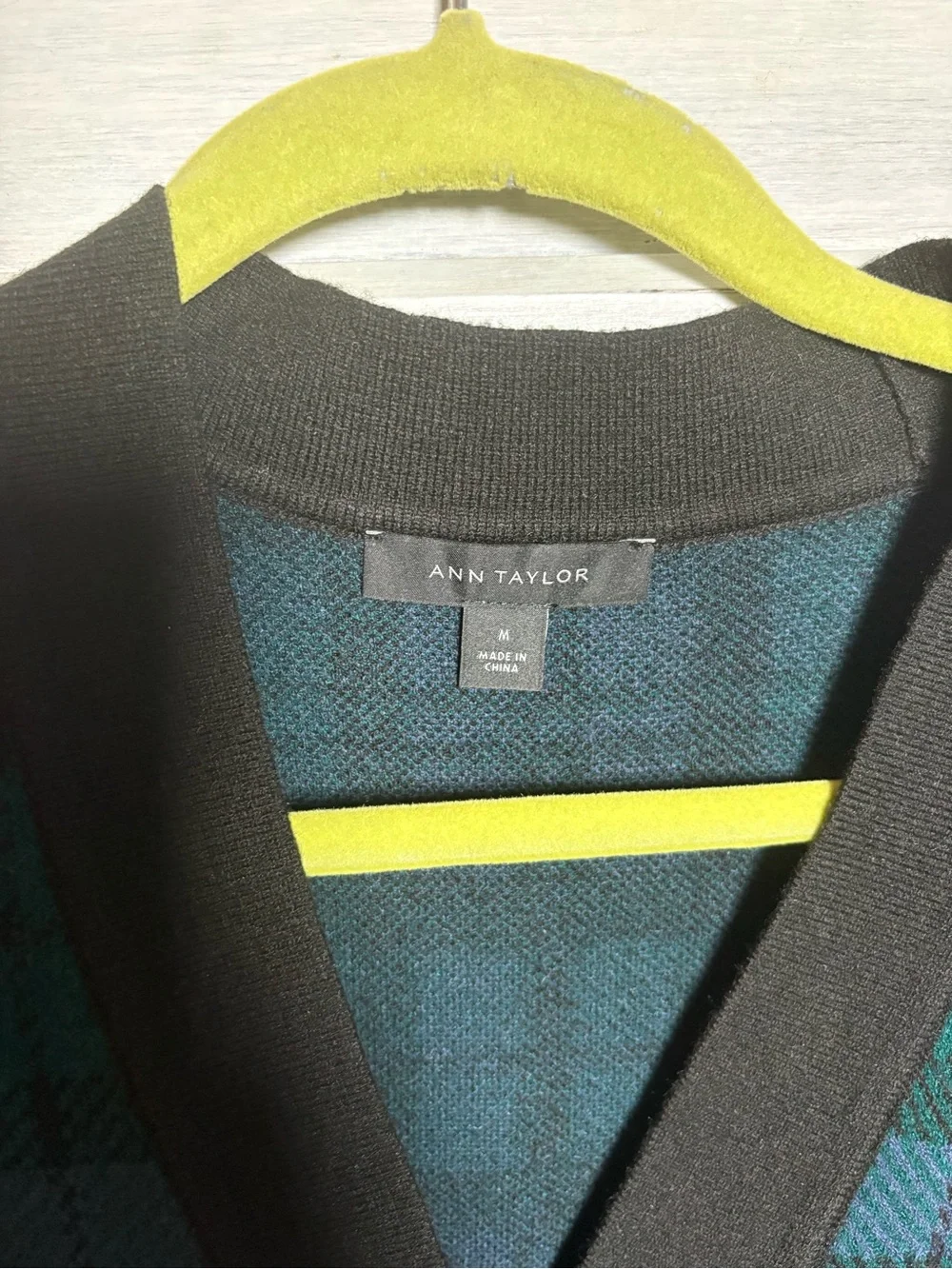 Ann‎ Taylor Blackwatch Plaid Cardigan Preppy Grandpa Country Club Academia